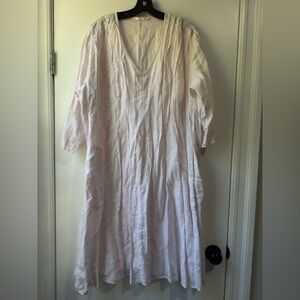 Luna Luz Mariposa Linen Elegant White Mini Dress